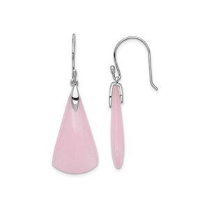 Pink Quartz Dangle Earrings in Sterling Silver